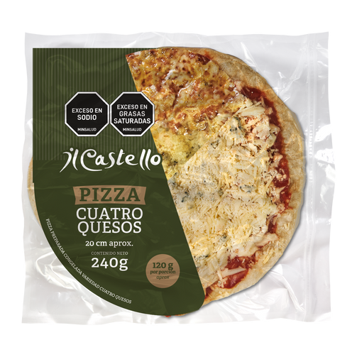 pizza 4 quesos 20 cm transparent