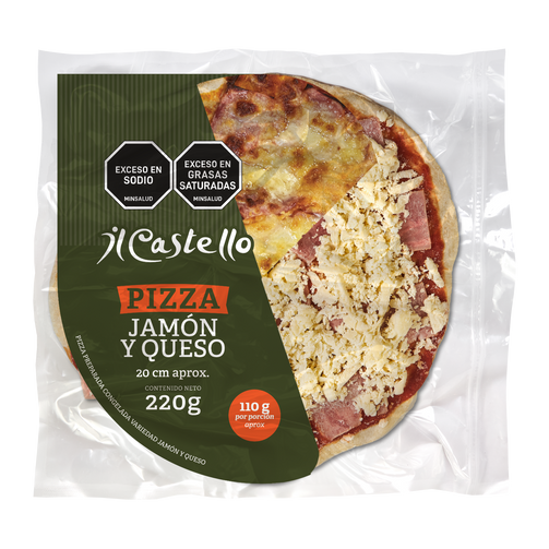pizza jamon y queso 20 cm transparent