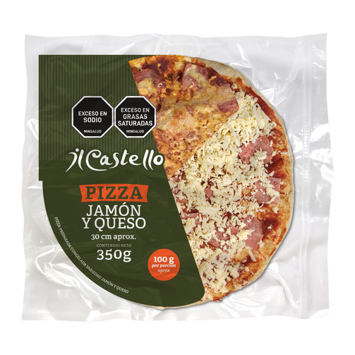 pizza jamon y queso 30 cm transparent