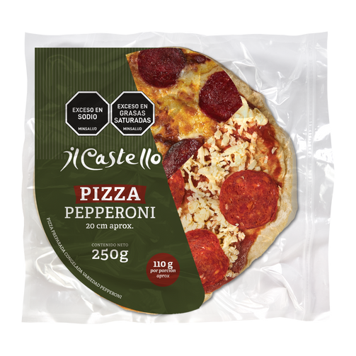 pizza pepperoni 20 cm transparent