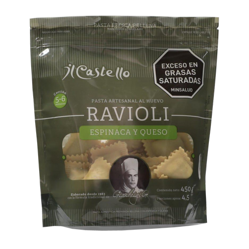 ravioli espinaca 450 g transparent