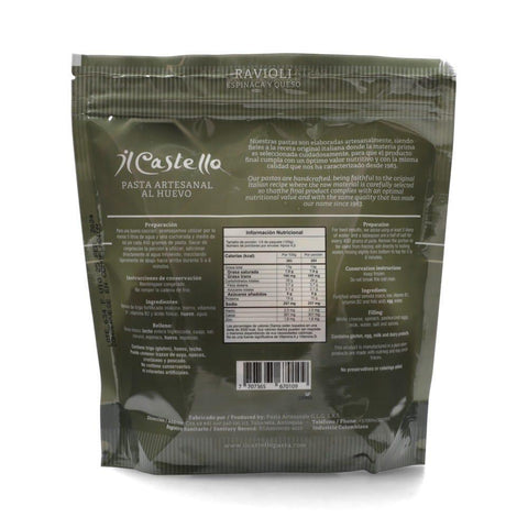 ilc approved ravioli-espinaca-450-g back