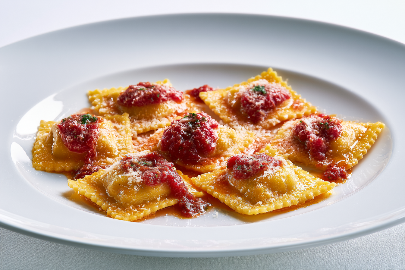 Ravioli de carne a la napolitana